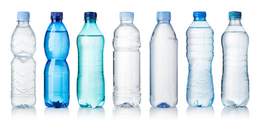 Collection of water bottles - obrazy, fototapety, plakaty