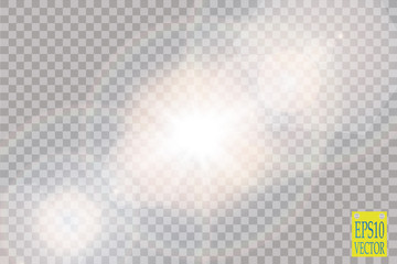 Vector transparent sunlight special lens flare light effect.
