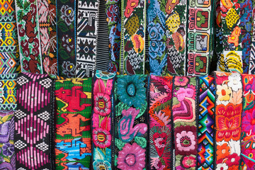 Colorful Mayan belts in Guatemala