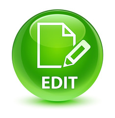 Edit glassy green round button