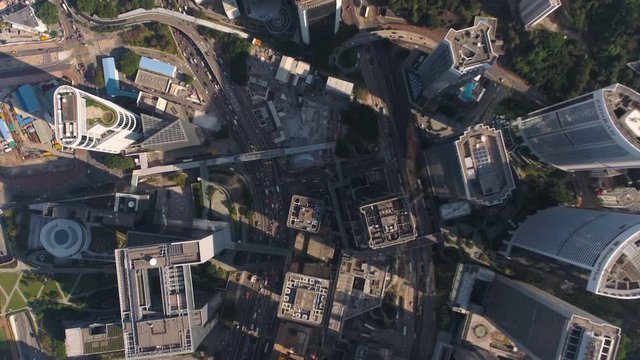 Hong Kong Aerial v77 Flying over Central District looking down vertically 2/17
