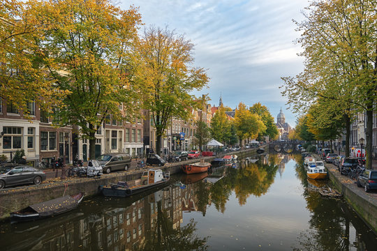 The canal Oudezijds Voorburgwal in the Red light District