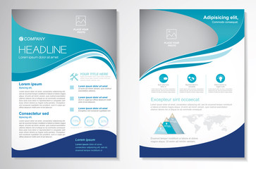 Vector Brochure Flyer design Layout template, size A4, Front page and back page, infographics. Easy to use and edit.