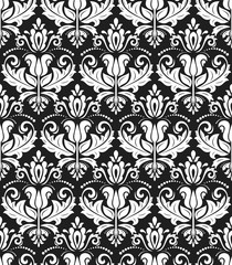 Orient vector classic pattern. Seamless abstract background with repeating elements. Orient black and white background