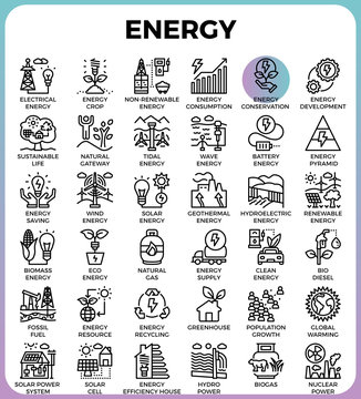 Energy line icons