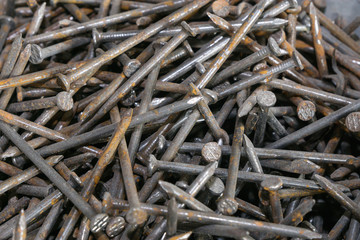 Background of rust on iron nails