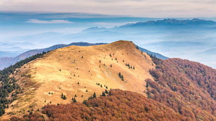 Fototapeta na wymiar Mountain ridges in the national park Mala Fatra, Slovakia, Europe.
