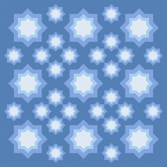 Fototapeta na wymiar Islamic pattern. Octagon. Abstract stylization. Blue background.
