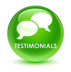 Testimonials (chat icon) glassy green round button