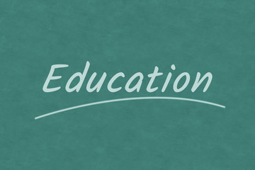 Obraz premium Education wording on classroom blackboard