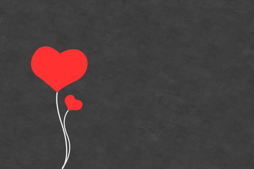Fototapeta na wymiar Valentine Concept heart balloon on classroom blackboard background