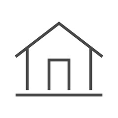 Home Thin Line Vector Icon. Flat icon isolated on the white background. Editable EPS file. Vector illustration.