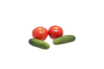 Tomatoes and cucumbers.