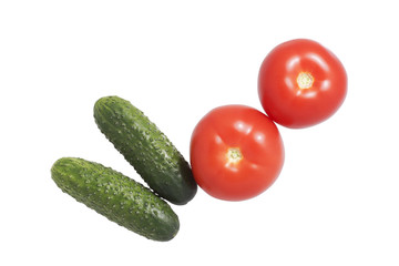 Tomatoes and cucumbers.