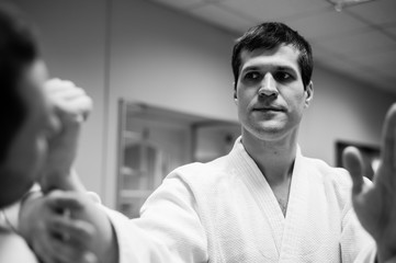 Fight between two aikido fighters