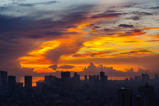 Sunset In Metro Manila , Philippines