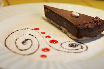 Tiramisu cake with chocolate