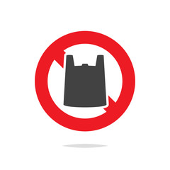 No plastic bag sign vector