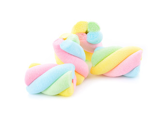 Marshmallows pastel isolated on white background