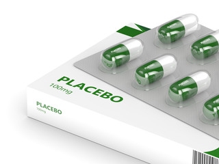 3D render of placebo pills over white - obrazy, fototapety, plakaty