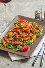 Delicious roasted pumpkin salad 