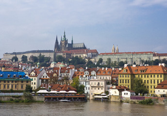 Obraz premium Prague - the old city and Vltava Embankment, the Czech Republic..