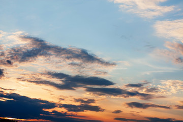 Gray clouds in the sky