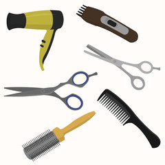 Professional hairdresser tools.