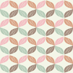 Seamless background with decorative leaves. Wood texture. Textile rapport.