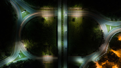 Top view of Roundabout in Shah Alam, Malaysia