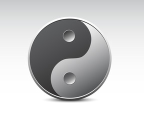 Ying yang icon. Ying yang realistic vector