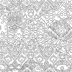 Ethnic bohemian arabesque pattern. Zigzag geometric retro abstract print. Tribal boho background vector illustration