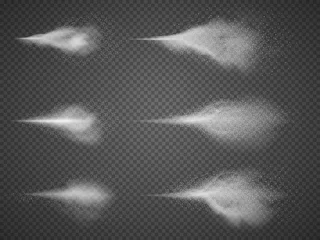 Fototapeten Deodorant atomizer fog vector set. Water aerosol spray mist isolated © MicroOne