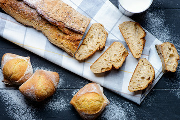 Sliced bread and with buns