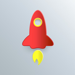 flying rocket with a drawn train