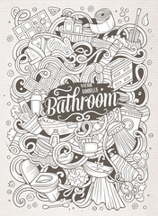 Cartoon cute doodles Bathroom illustration