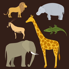 African animals. Vector illustration.