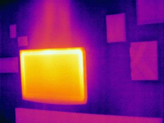 Thermal image of flat screen television