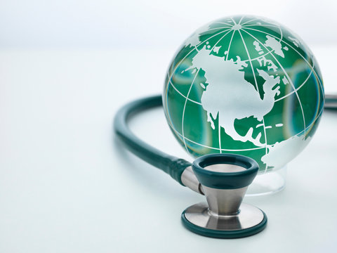 Acoustic stethoscope and globe