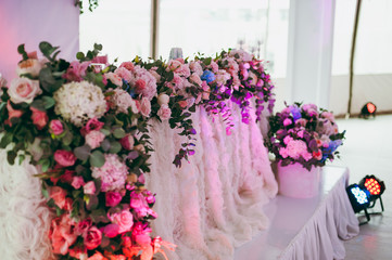 Beautiful decoration of flowers at the wedding