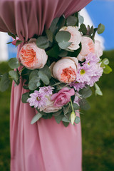 Beautiful decoration of flowers at the wedding