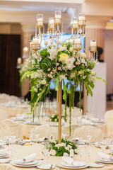 Beautiful decoration of flowers at the wedding
