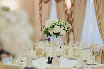 Beautiful decoration of flowers at the wedding