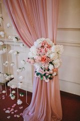 Beautiful decoration of flowers at the wedding