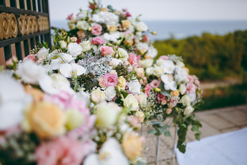 Beautiful decoration of flowers at the wedding