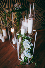 Beautiful decoration of flowers at the wedding