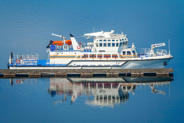 Multipurpose rescue ship on the dock