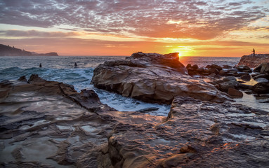 Rocky Sunrise Seascape