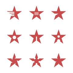 Red Star Logo Set