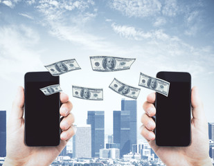 Online money transfer concept